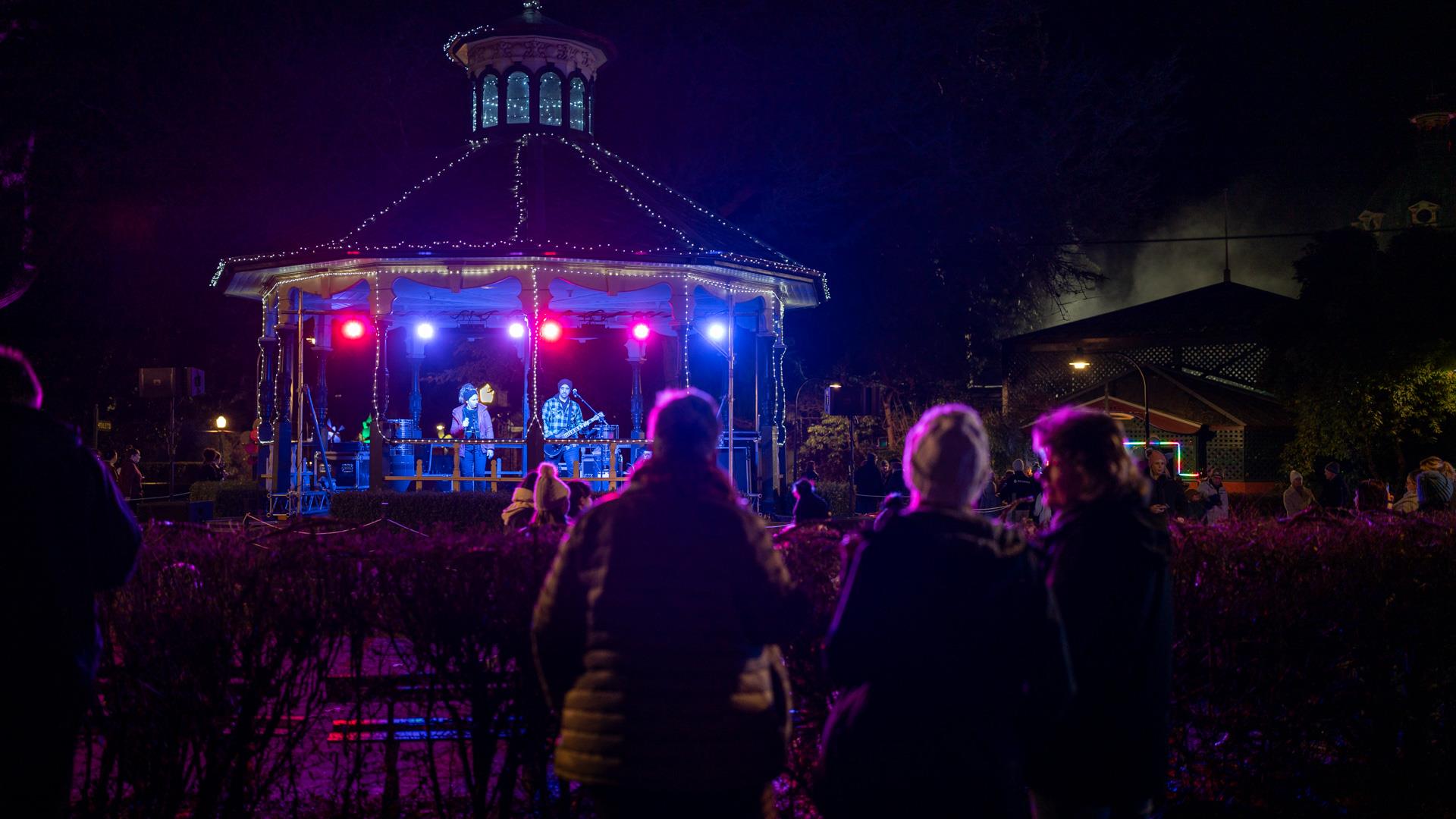 Crowds enjoying the illuminated entertainment at the Festival.